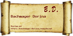 Bachmayer Dorina névjegykártya